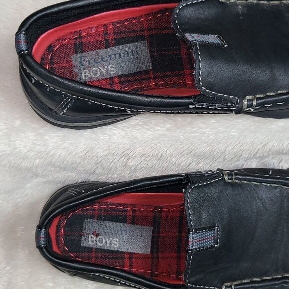 Freeman Boys Martin Black Slip On Loafers 3M Shoes - Picture 2 of 6
